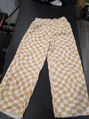 Grayson Threads Yellow & White Checkerboard Sweatpants